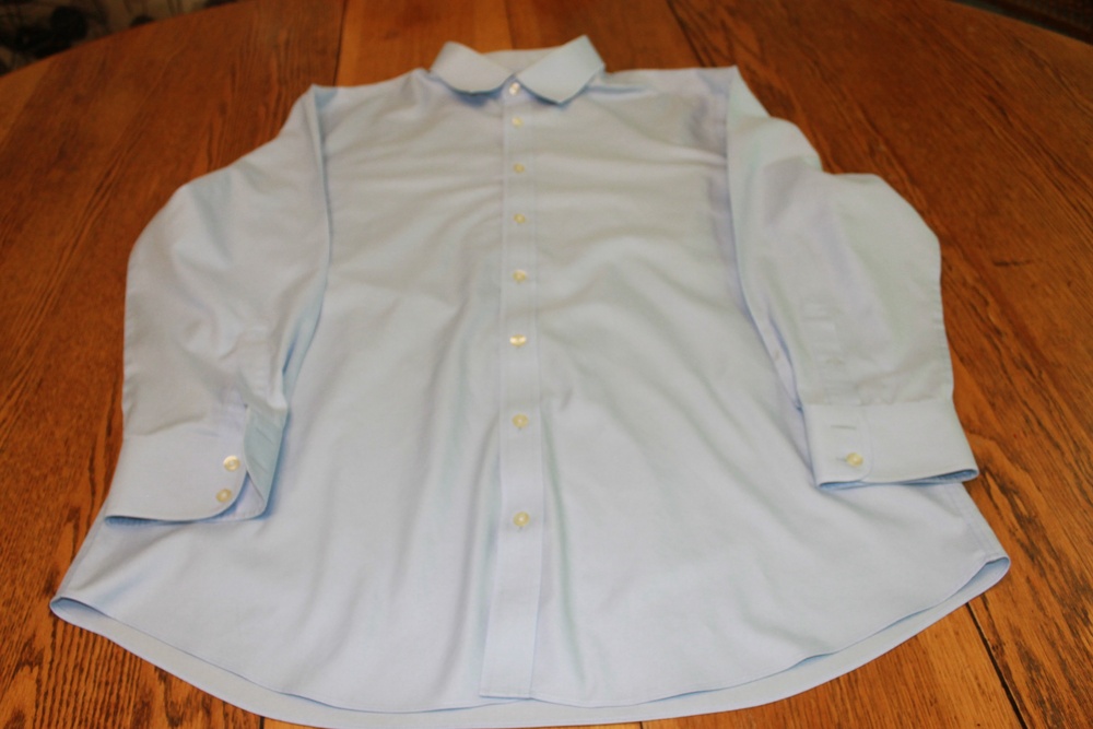 Charles Tyrwhitt Shirt Mens 17.5 44 Blue Non Iron Slim Fit Dress Button Up